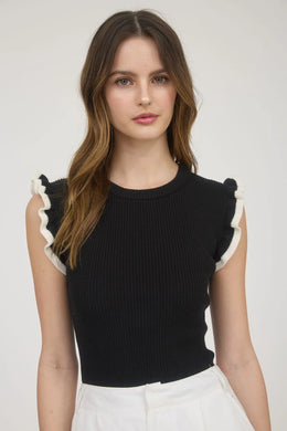BP Ruffle Sleeve Knit Top