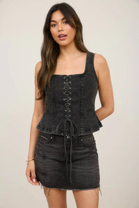 BP Black Lace Front Top