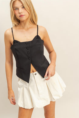HF Button Vest Crop