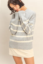 Load image into Gallery viewer, HF Stripe High Neck Sweater