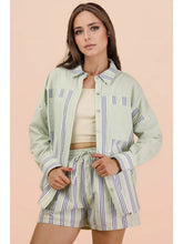 Load image into Gallery viewer, VJ Stripe Woven Top &amp; Shorts Set