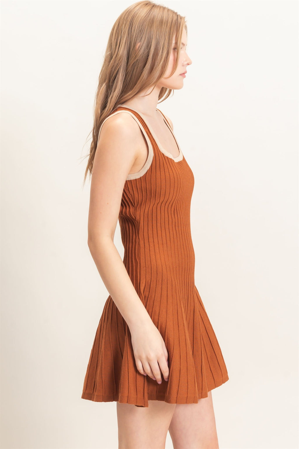 HF Ribbed Square Neck Mini Dress