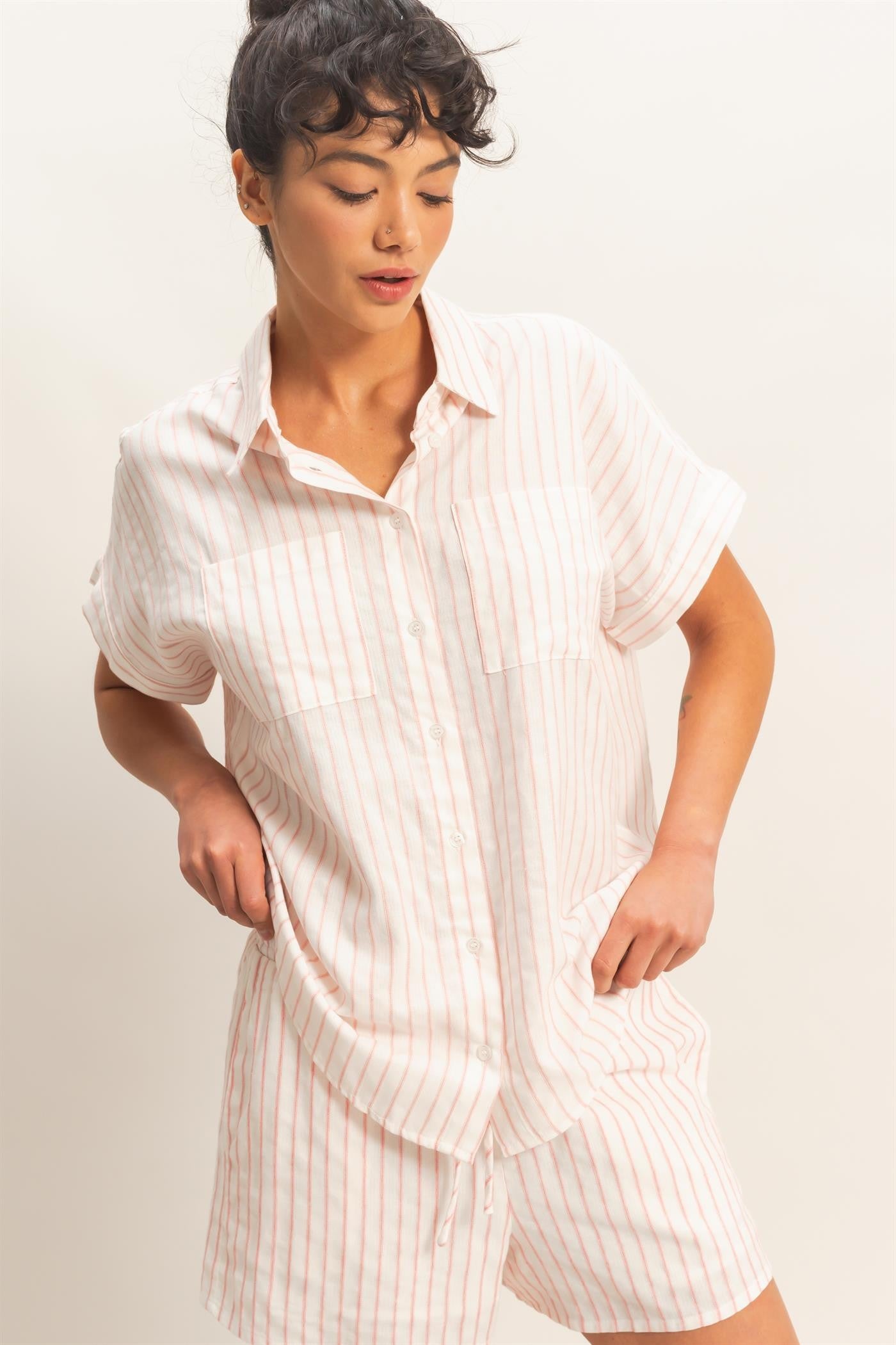 HF Pin Stripe Button Down