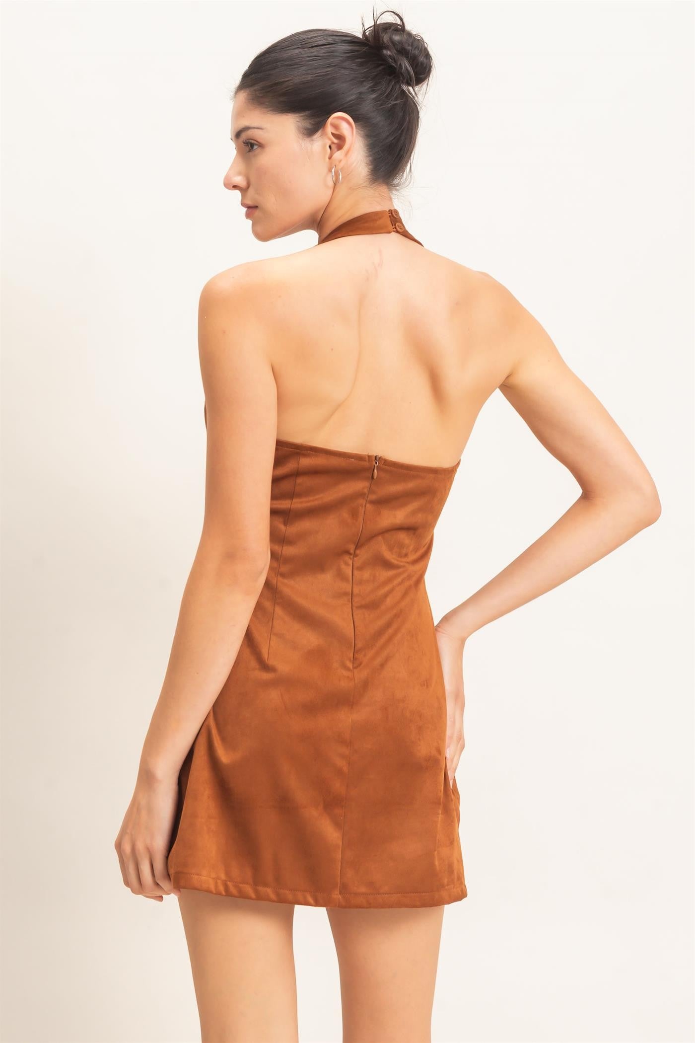 HF Suede Halter Dress