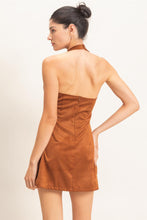 Load image into Gallery viewer, HF Suede Halter Dress