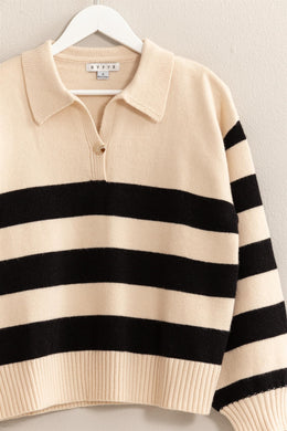 HF Collared Stripe Sweater