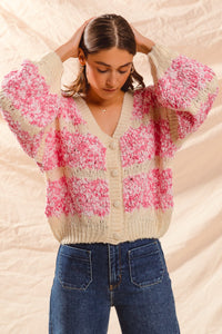 SM Fluffly Wide Stripe Cardigan