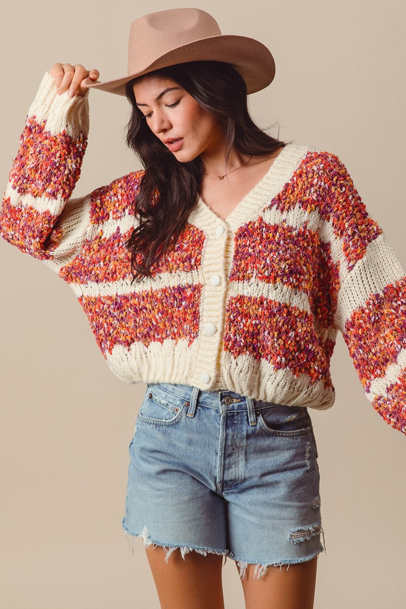 SM Fluffly Wide Stripe Cardigan – Hingeon5th