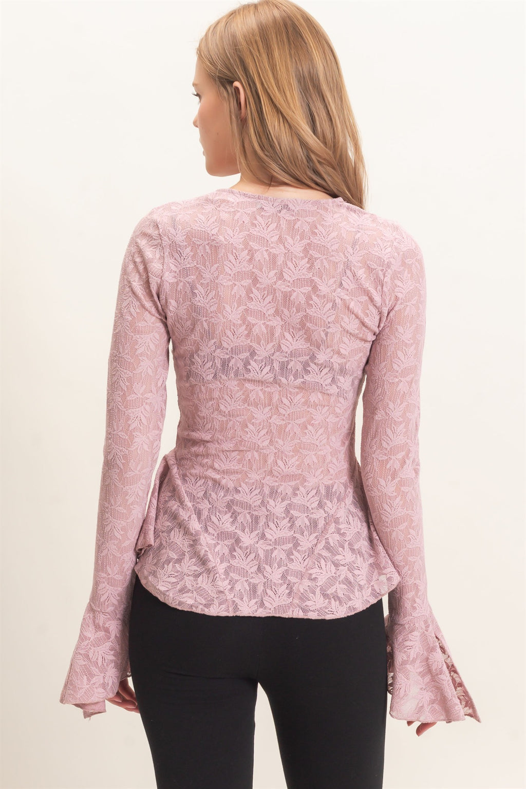 HF Lace V-neck Flare Top