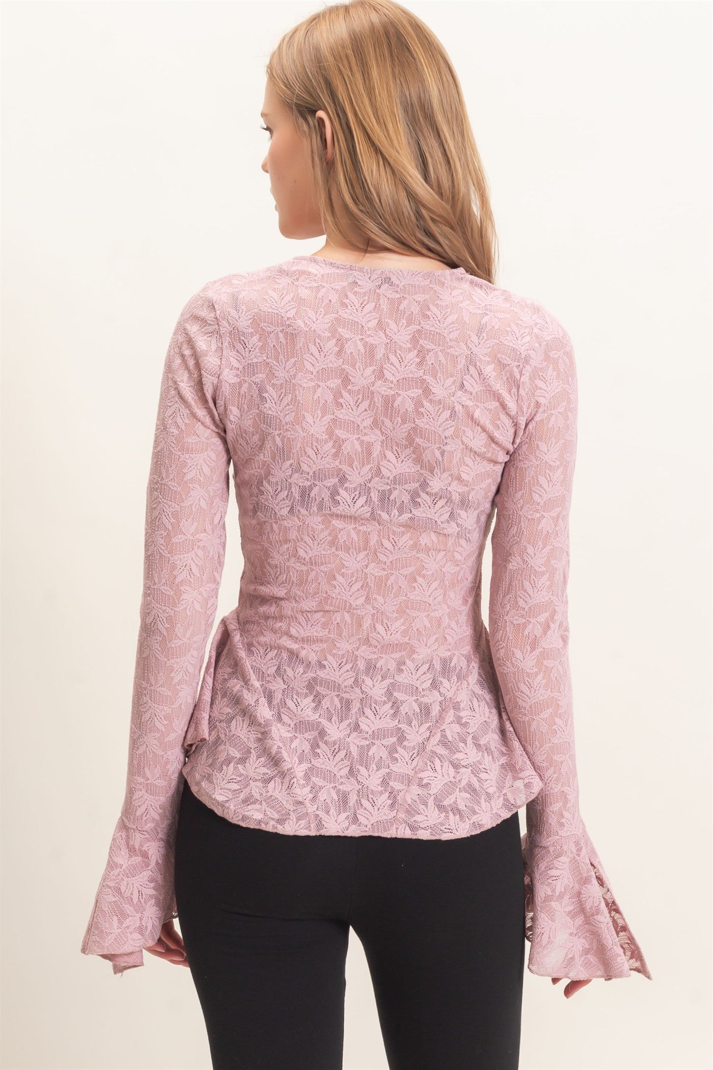 HF Lace V-neck Flare Top