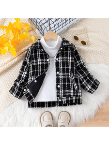 Kids Black/White Plaid