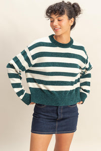 HF Ribbed Edge Stripe Sweater
