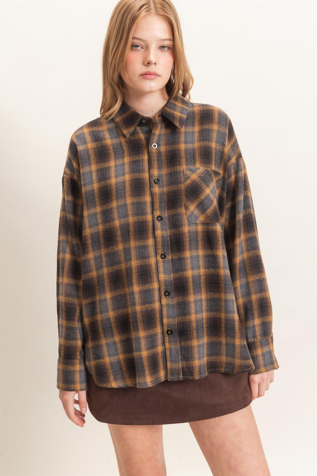 HF Plaid Button-Up Shirt