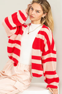 HF Pink/Red Striped Cardigan
