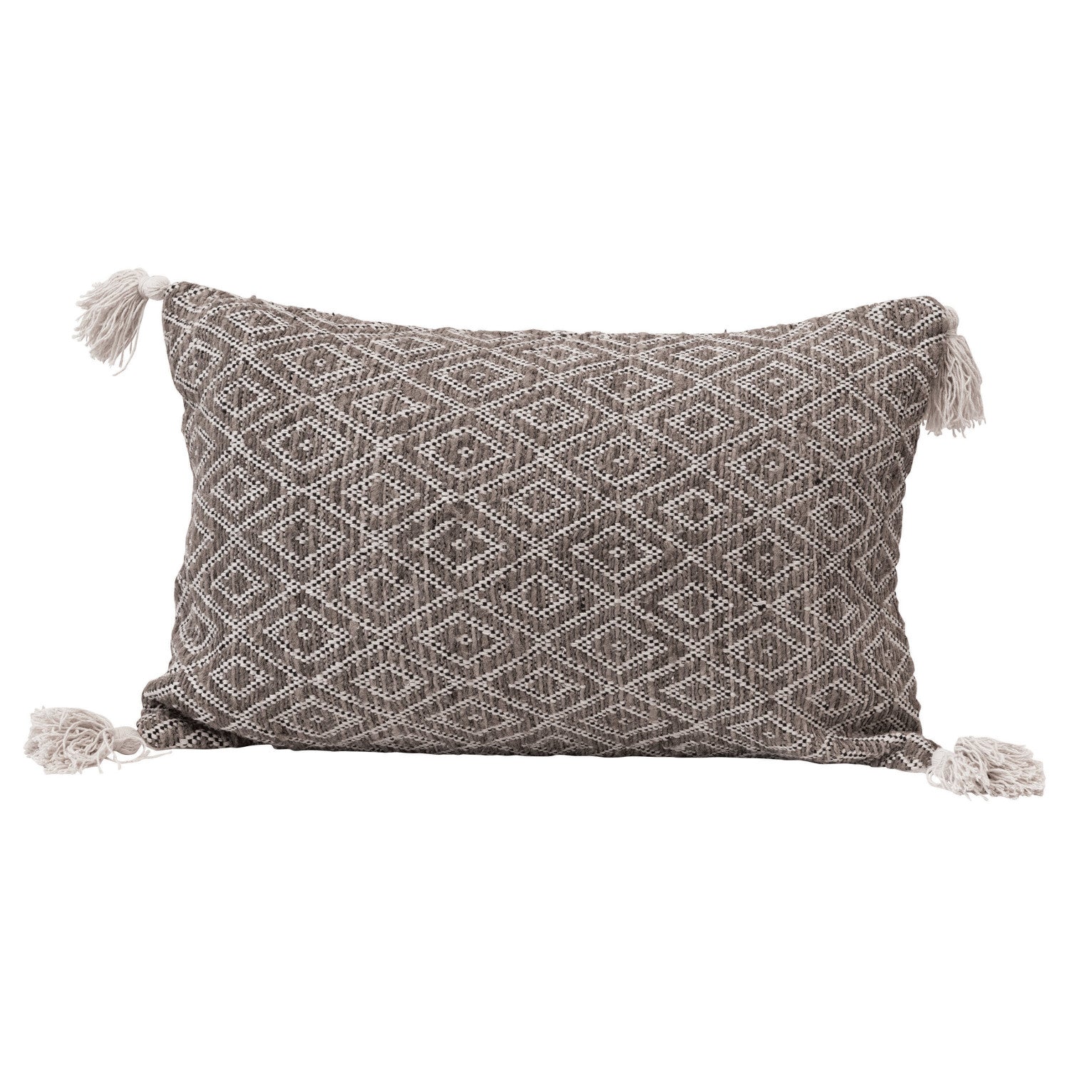 Diamond Tassel Lumbar Pillow