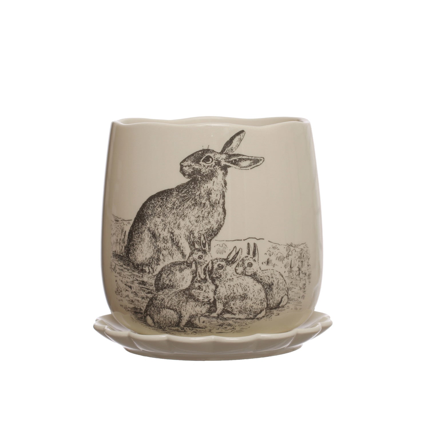 Scalloped Rabbit Planter