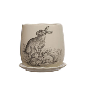 Scalloped Rabbit Planter