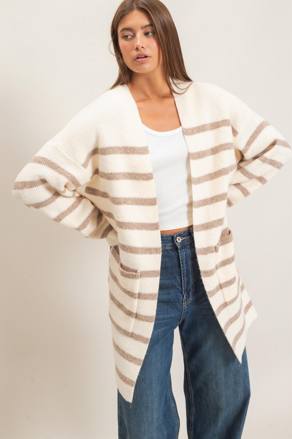 HF Open Stripe Cardigan