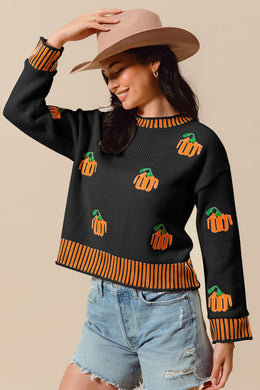 SM Embroidered Pumpkin Sweater