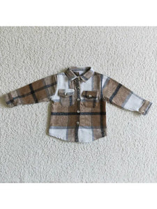 Kids Brown Plaid Flannel