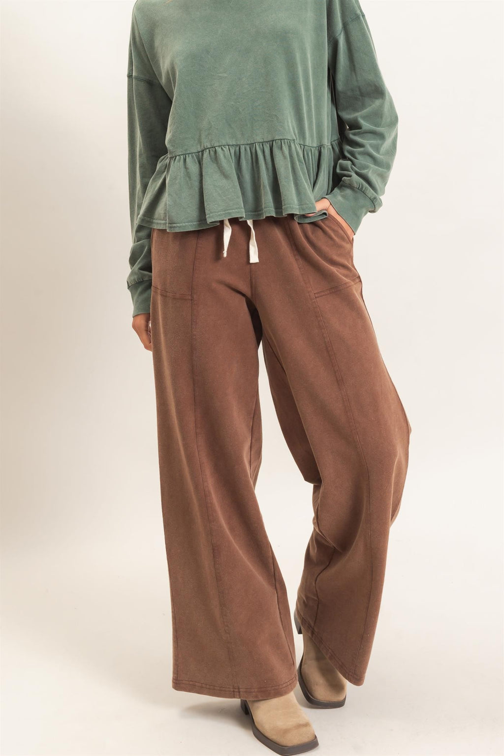 HF Acid Washed Wide Leg Pants