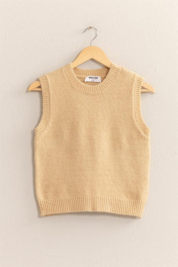 HF Sleeveless Cropped Sweater Top