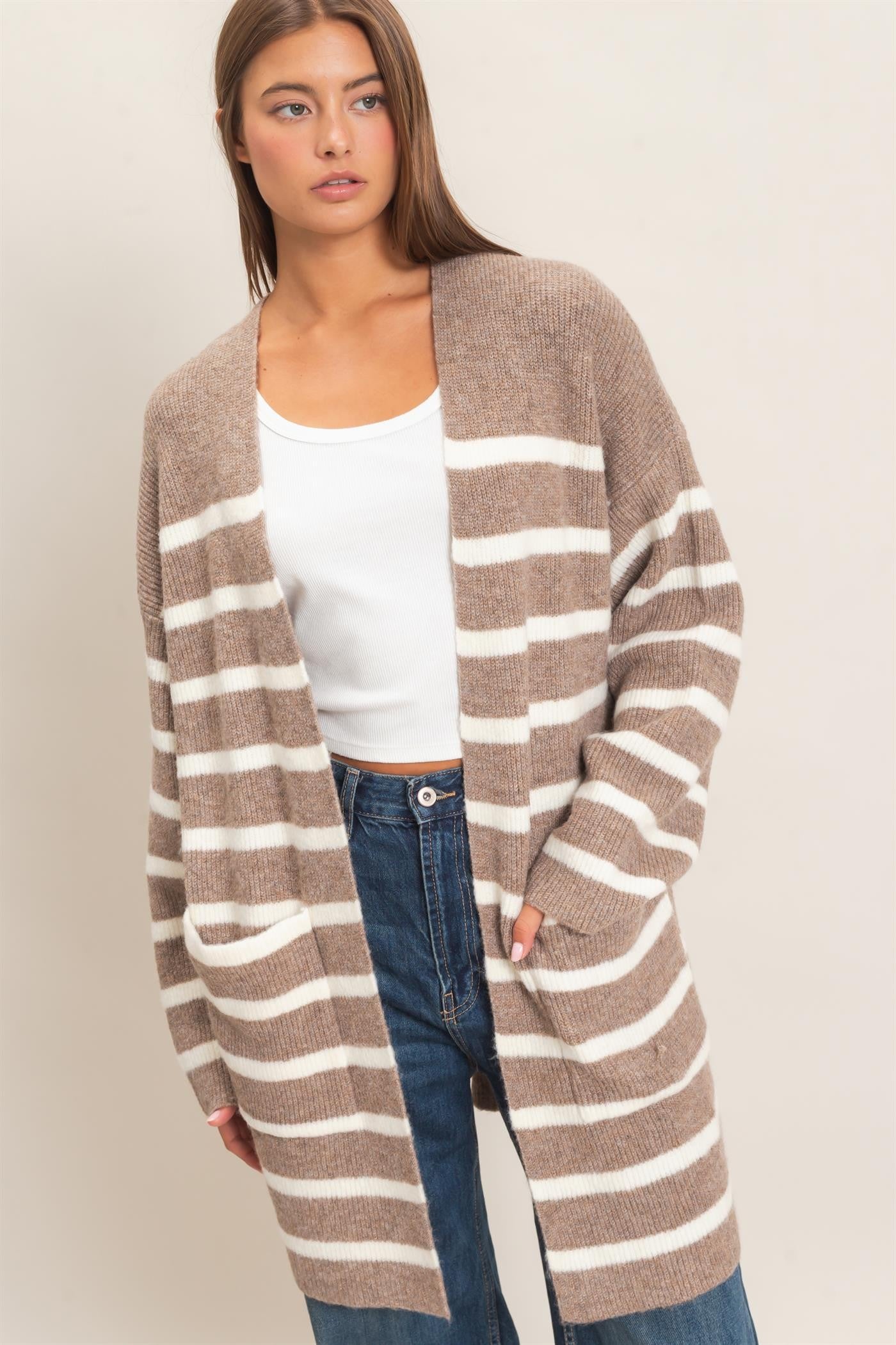 HF Open Stripe Cardigan