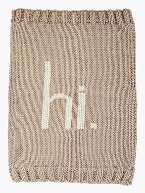 Hi Hand Knit Blanket