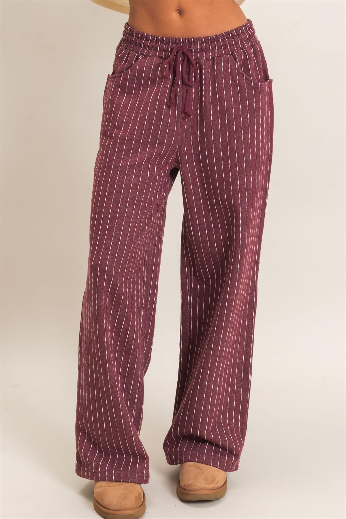 HF Pin Stripe Elastic Waist Pants