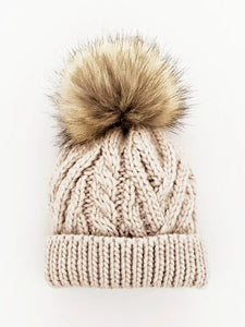 Oatmeal Pom Beanie