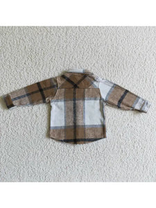 Kids Brown Plaid Flannel