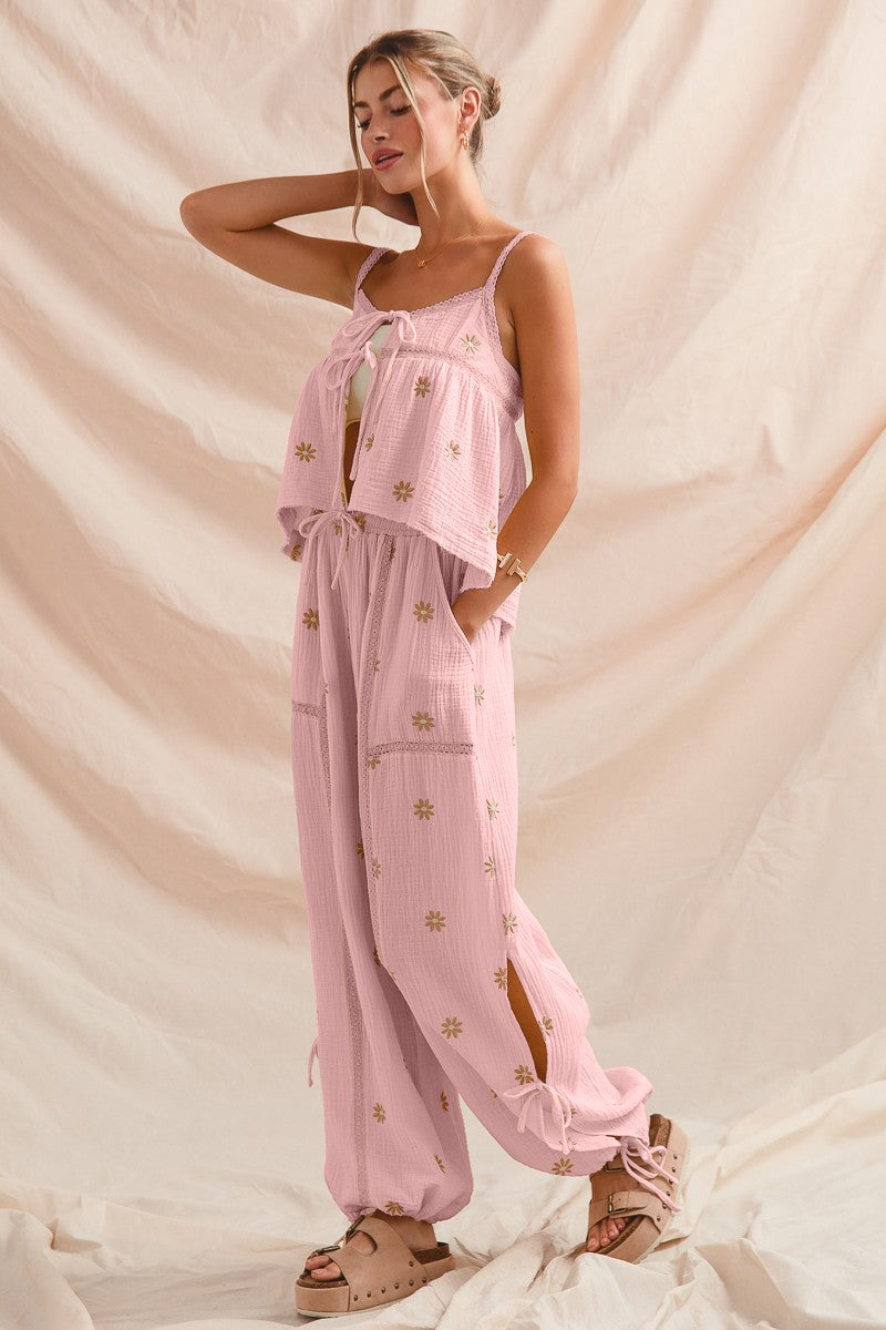 SM Crinkle Linen Jogger Set