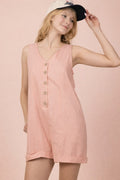 VJ Sleeveless Button Down Romper