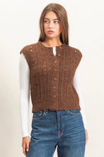Load image into Gallery viewer, HF Open Knit Button Front Sweater Vest