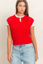 Load image into Gallery viewer, HF Open Knit Button Front Sweater Vest