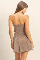 HF Corduroy Strapless Dress