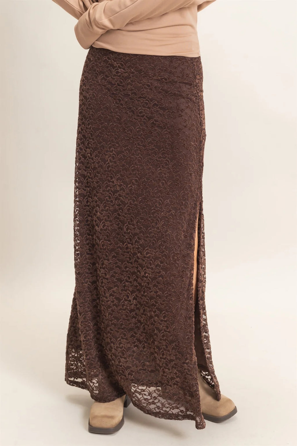 HF Velvet Lace Maxi Skirt