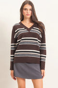 HF V-neck Striped Sweater