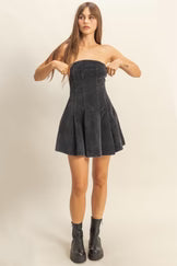 HF Corduroy Strapless Dress