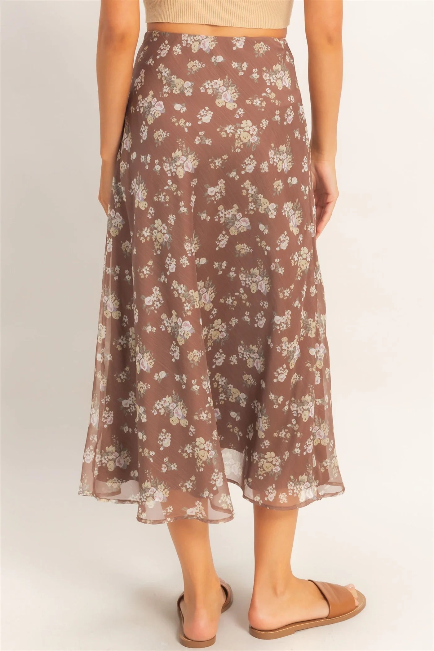 HF Floral Print Bias Skirt