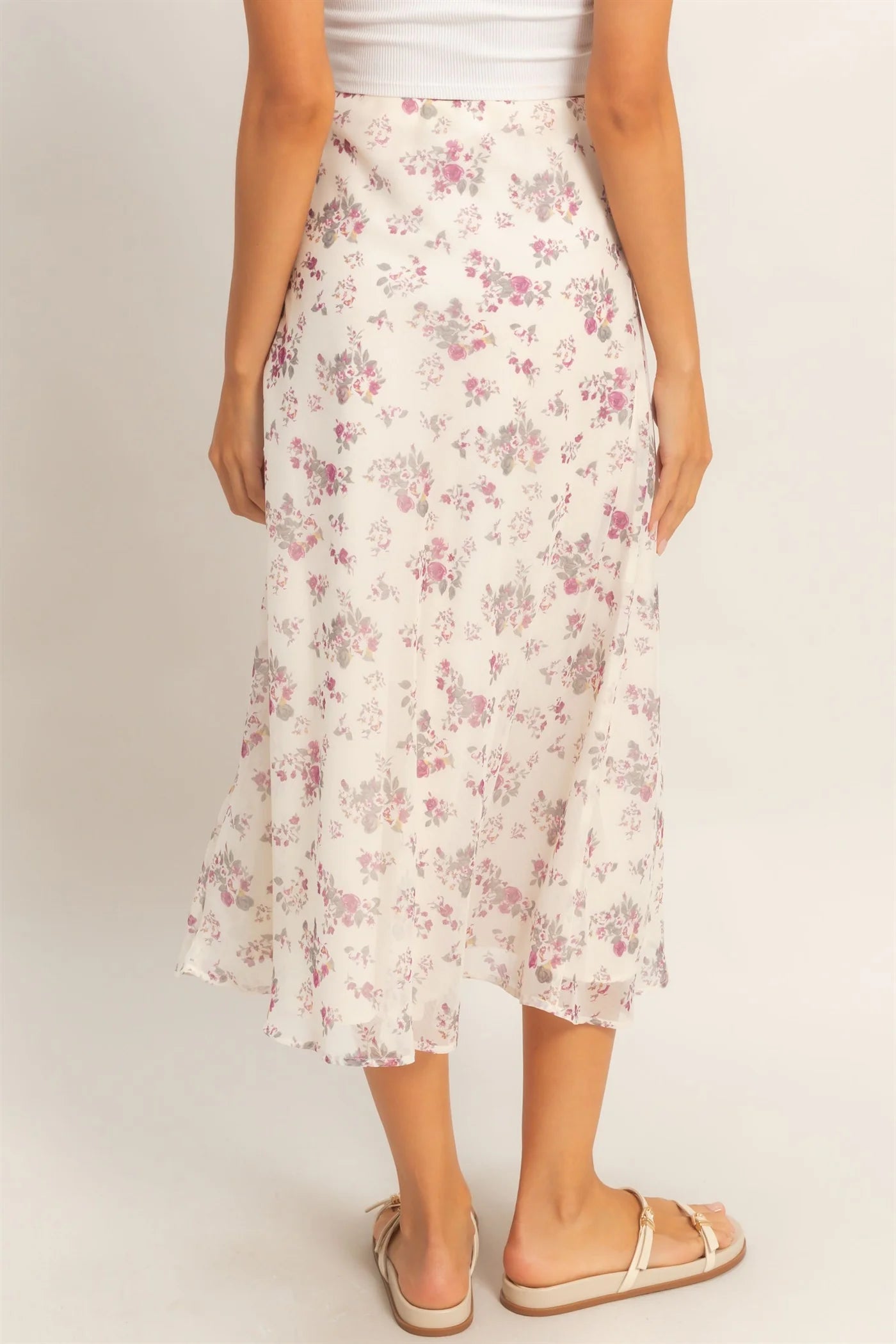 HF Floral Print Bias Skirt