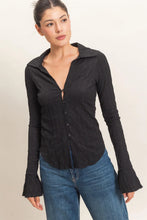 Load image into Gallery viewer, HF Textured Button-Up Collared Top
