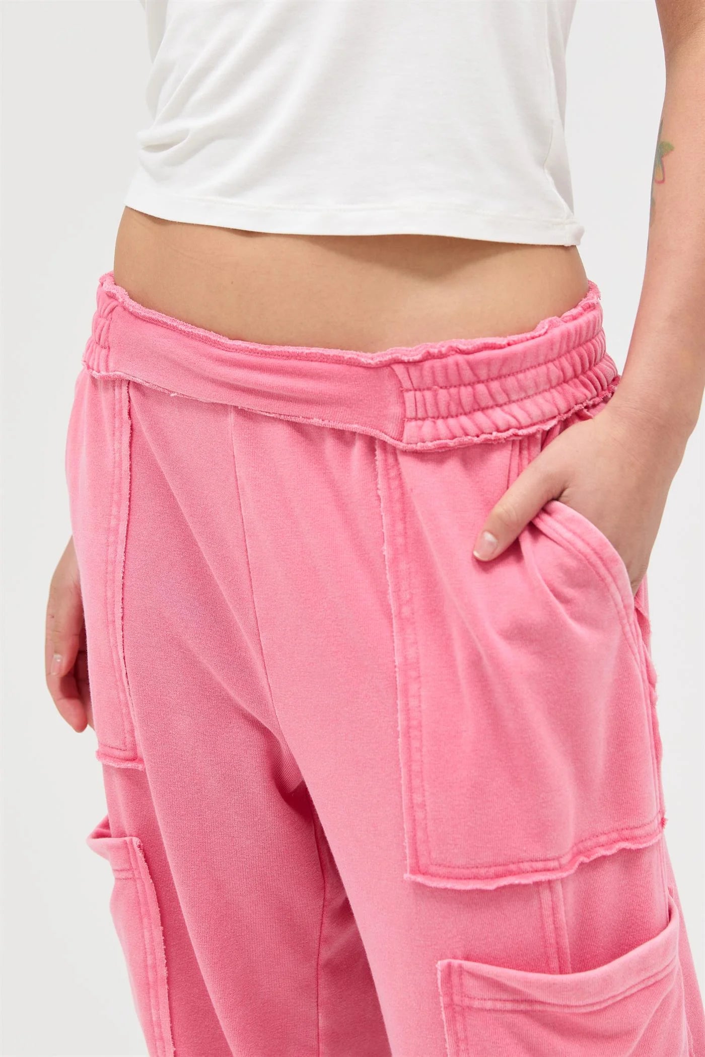 HF Mineral Wash Wide Leg Cargo Pants