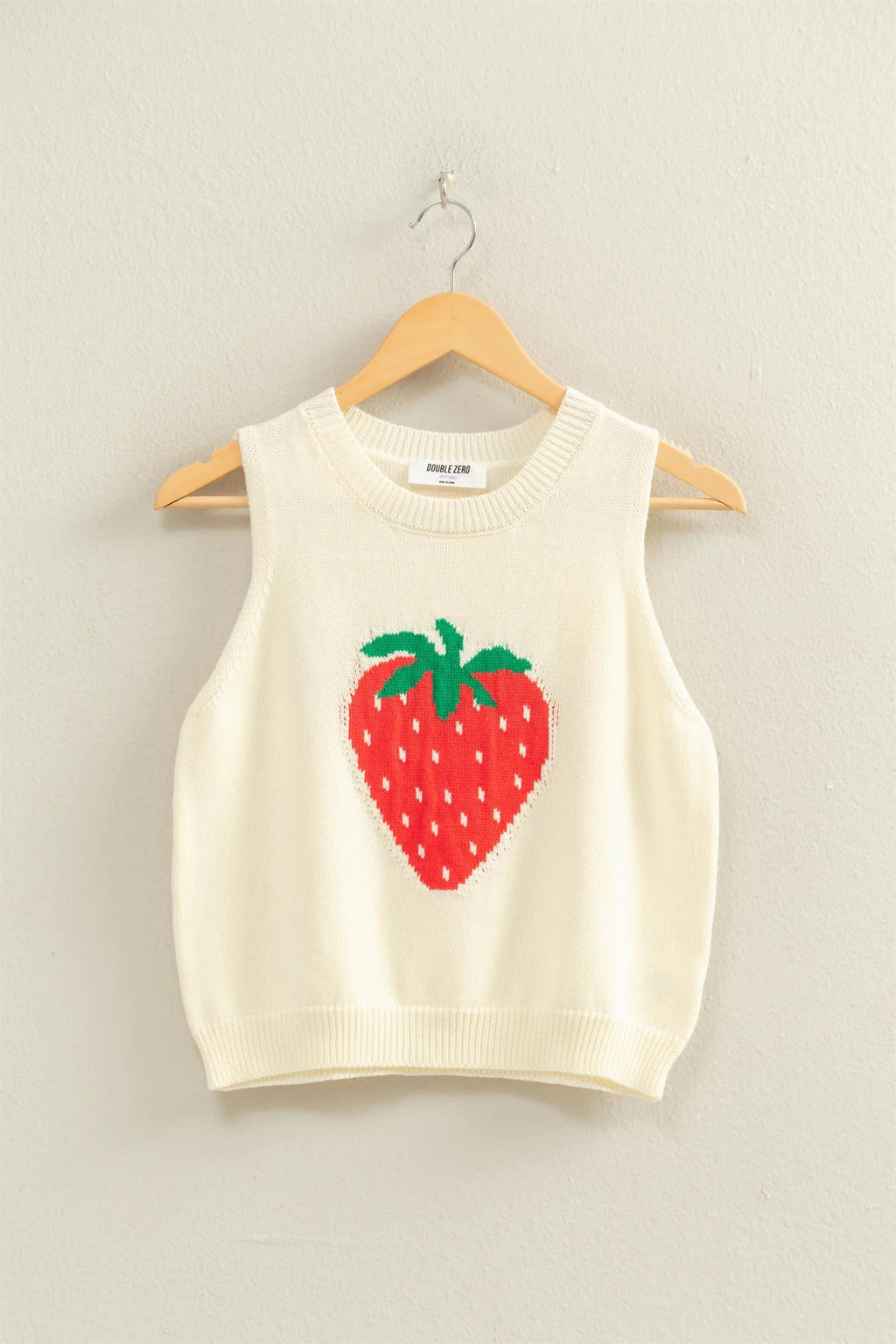 HF Strawberry Sleeveless Knit Top