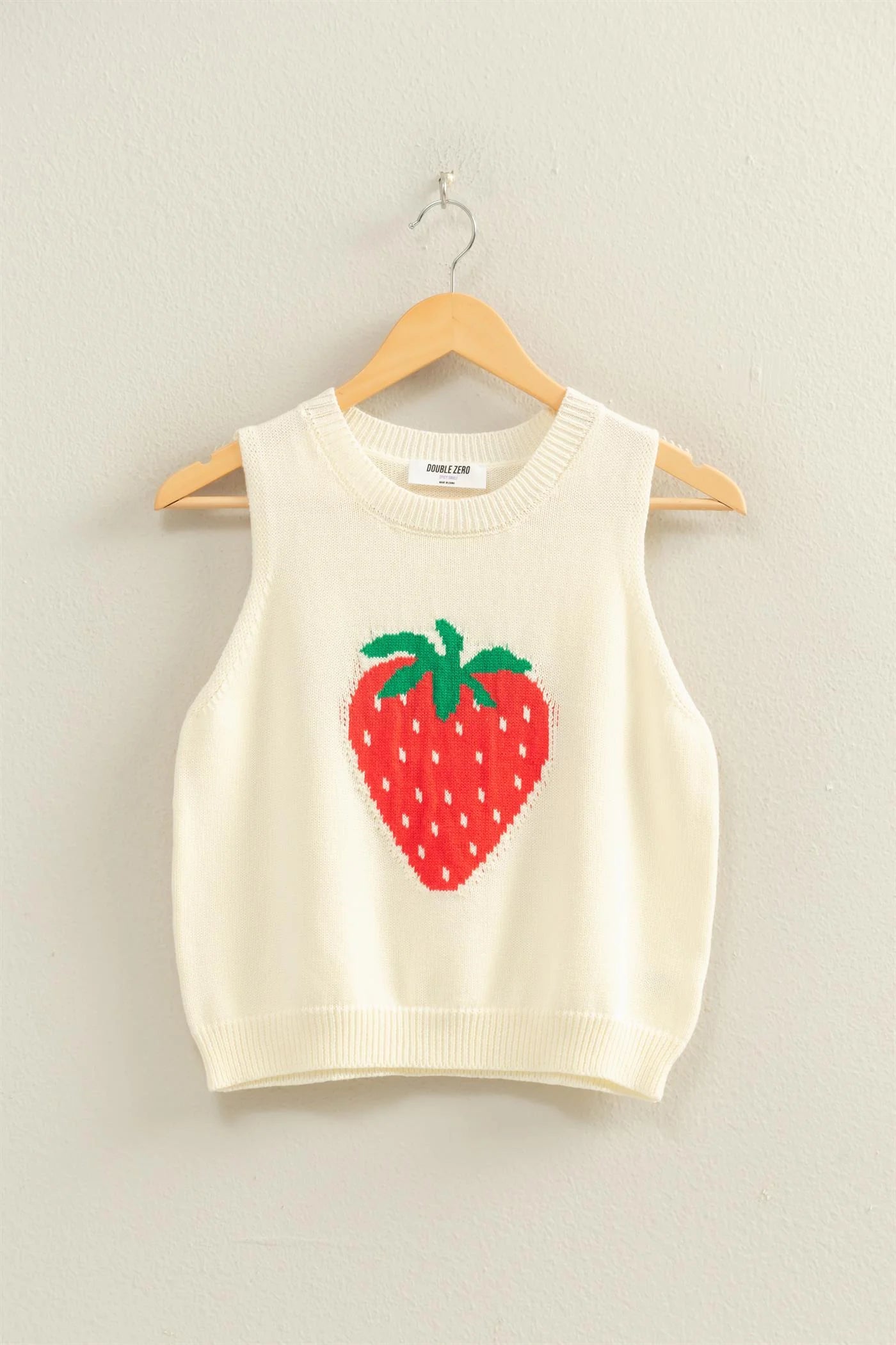 HF Strawberry Sleeveless Knit Top