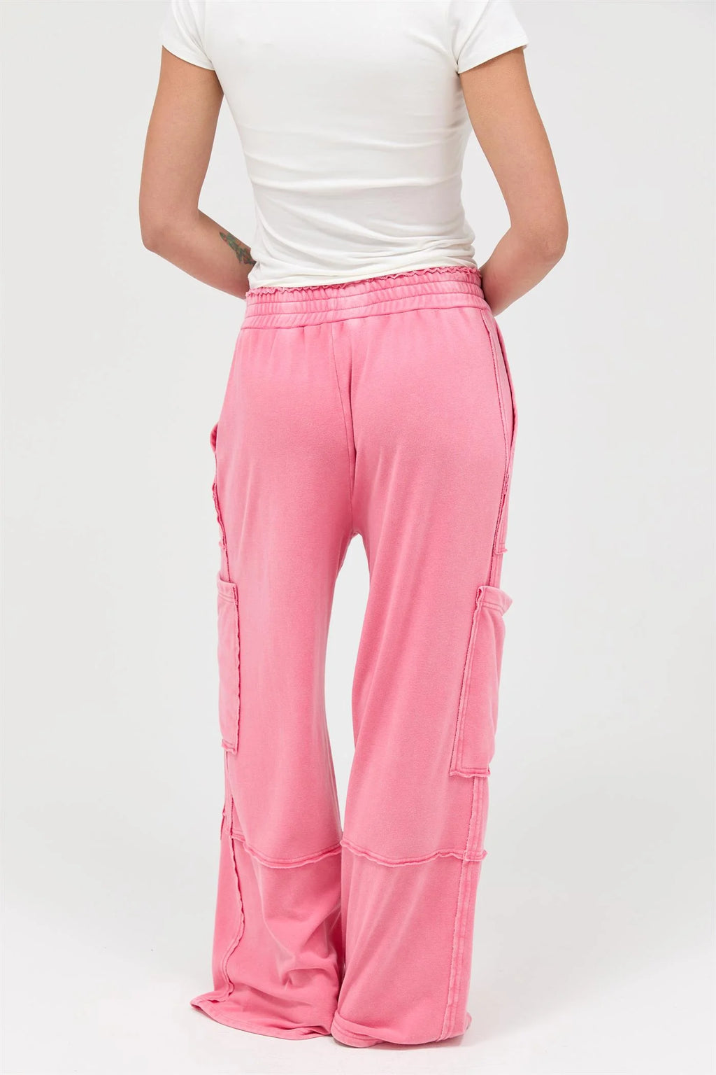 HF Mineral Wash Wide Leg Cargo Pants