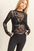 HF Long Sleeve Flocked Top