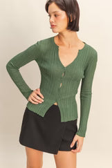 HF Button Front Cardigan