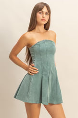 HF Corduroy Strapless Dress