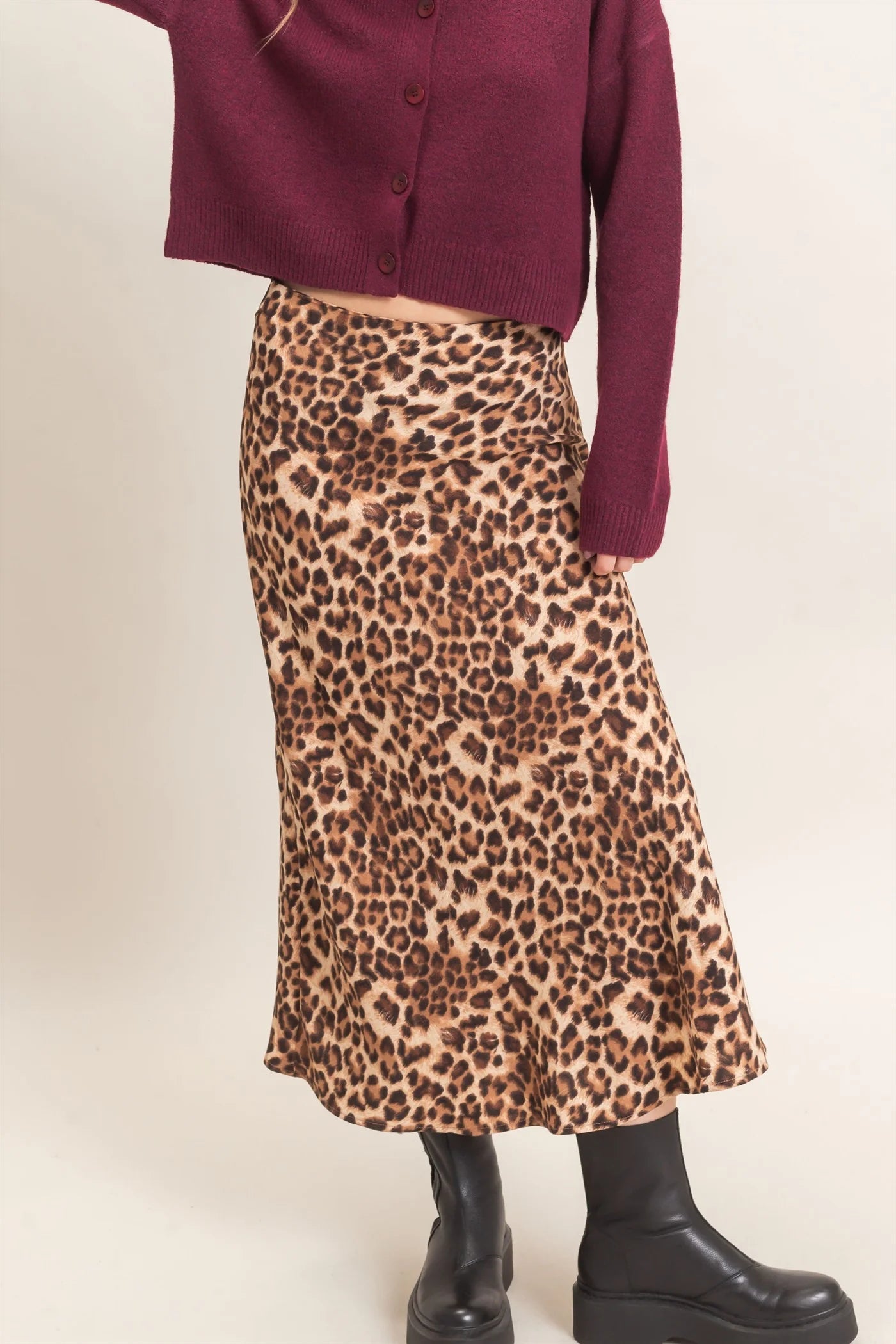 HF Leopard Print Midi Skirt